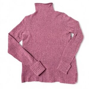 Madewell Women's Sweater S Inland Rolled Turtleneck Burgundy Alpaca Merino Knit